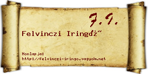 Felvinczi Iringó névjegykártya